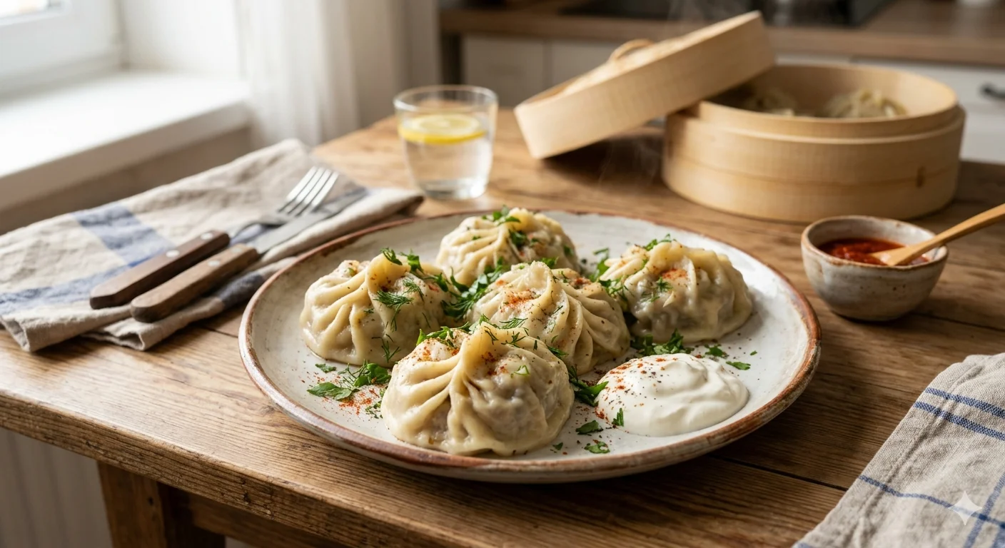 Домашние манты с мясом и картошкой — рецепт тонкого теста и сочной начинки