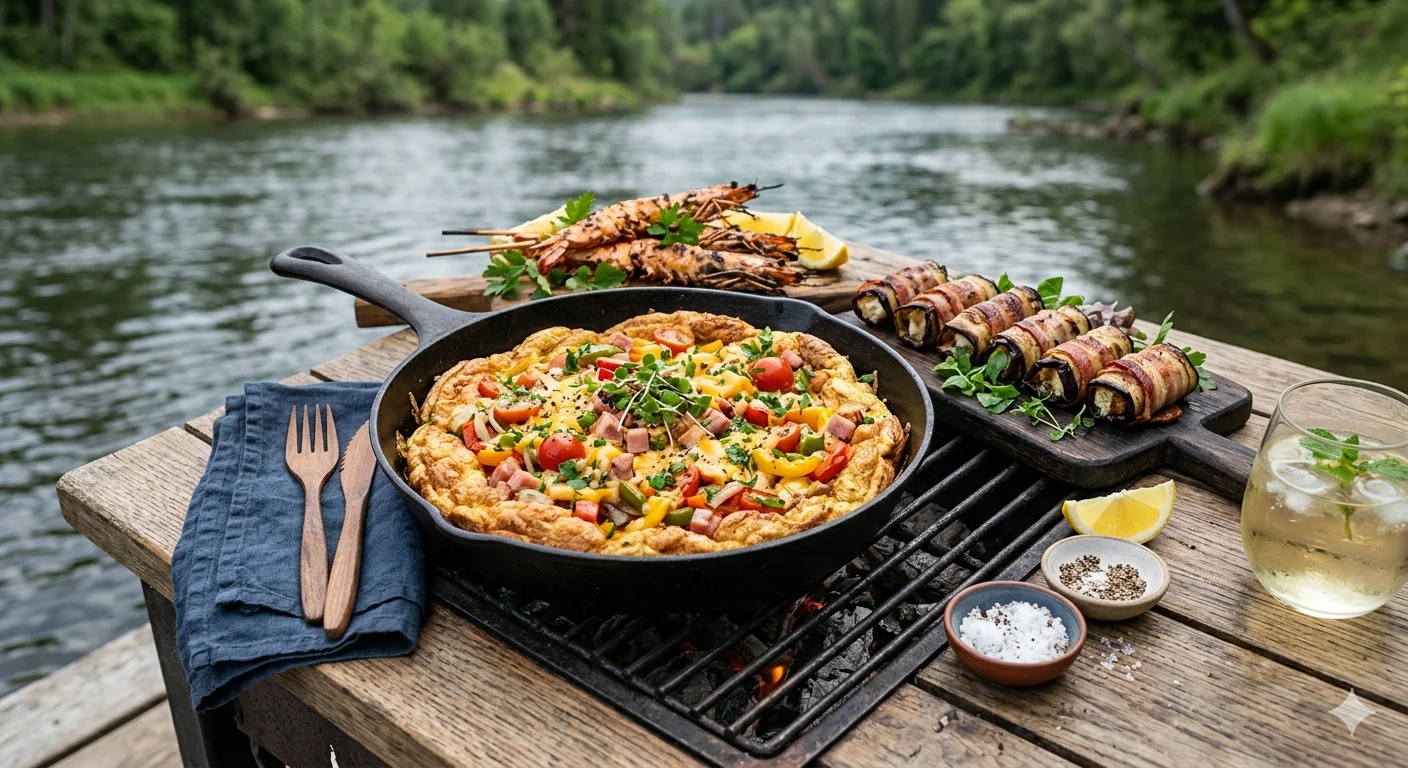 Омлет из страусиного яйца на плавучем гриле: рецепт и секреты приготовления