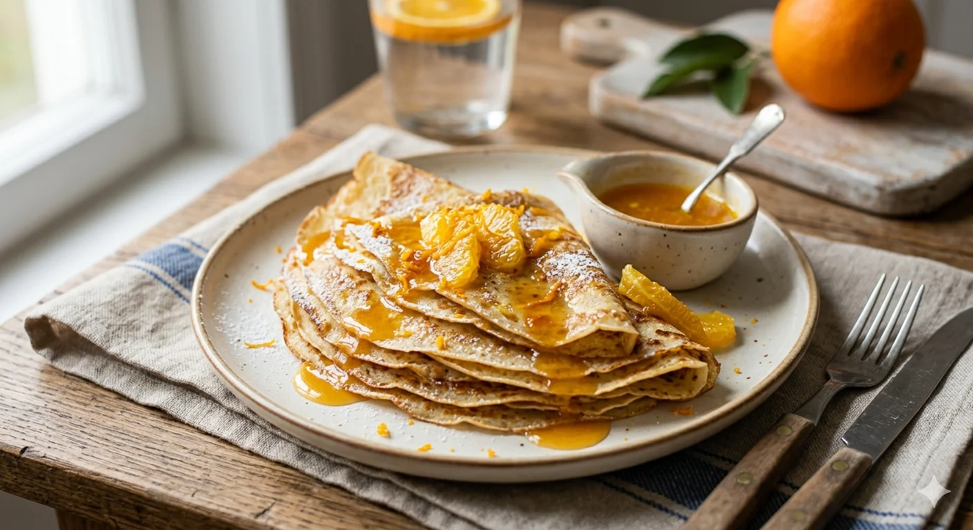 Блинчики с апельсиновым соусом — рецепт тонких блинов с цитрусовой ноткой