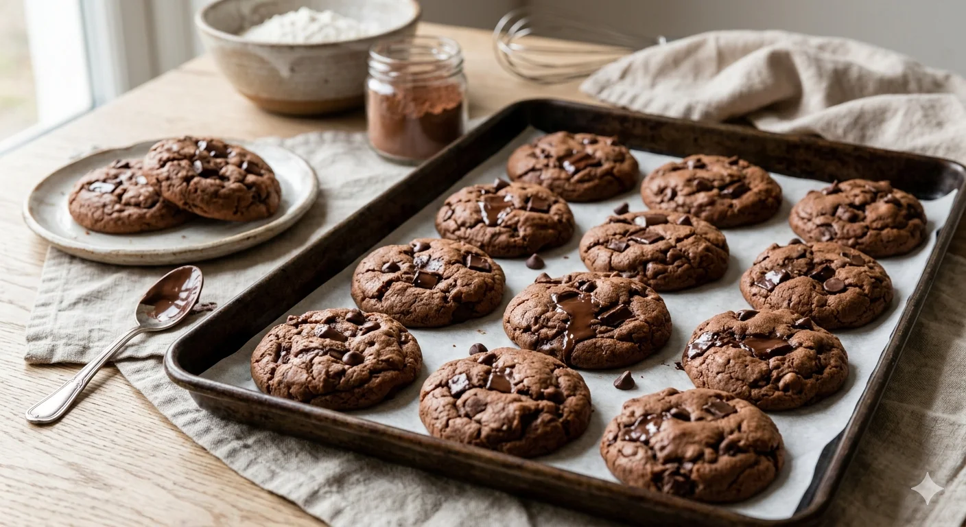 Шоколадное печенье на йогурте — мягкое, нежное и тает во рту