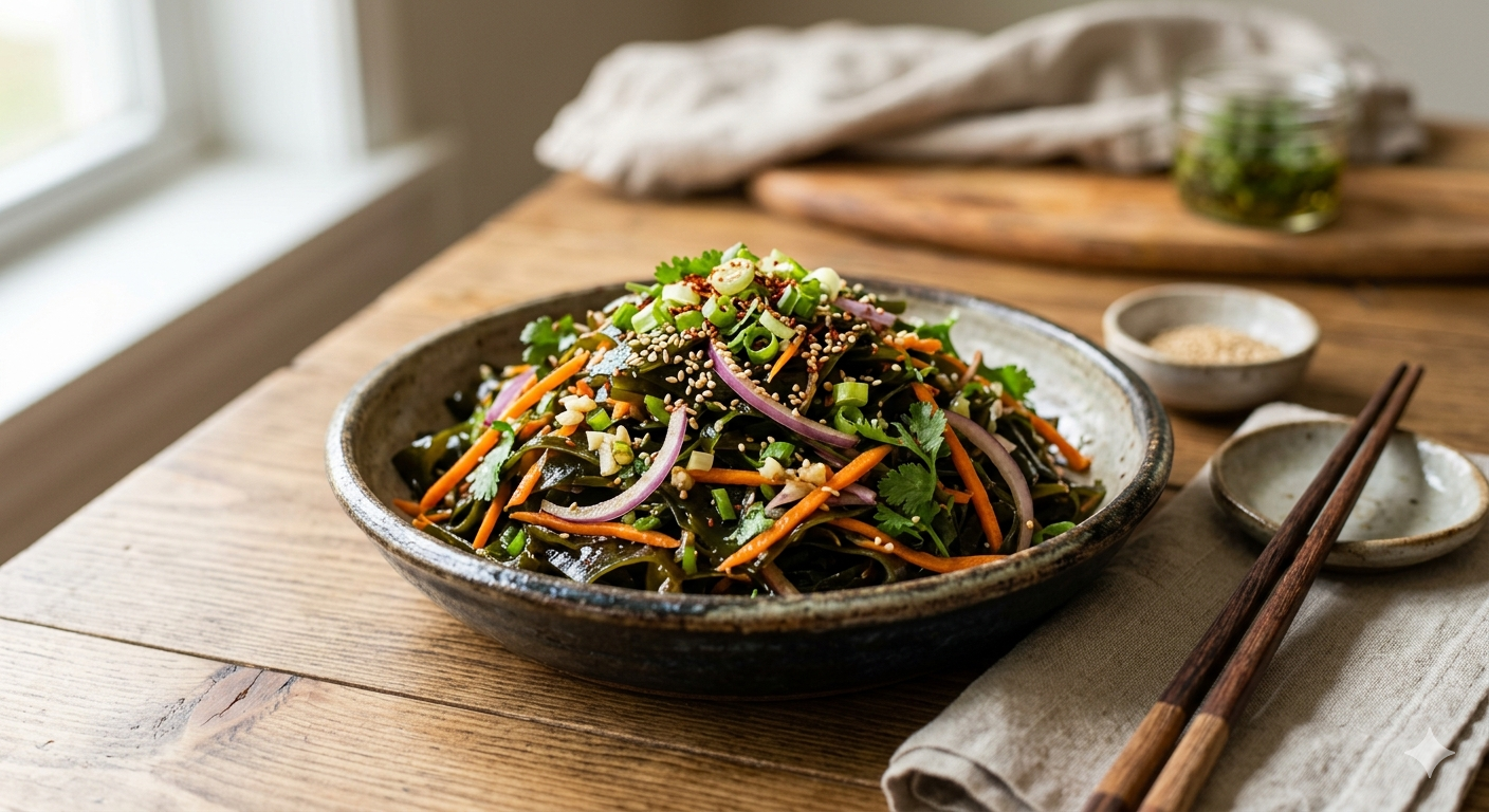 Салат из сушёной морской капусты по-корейски: источник здоровья и энергии