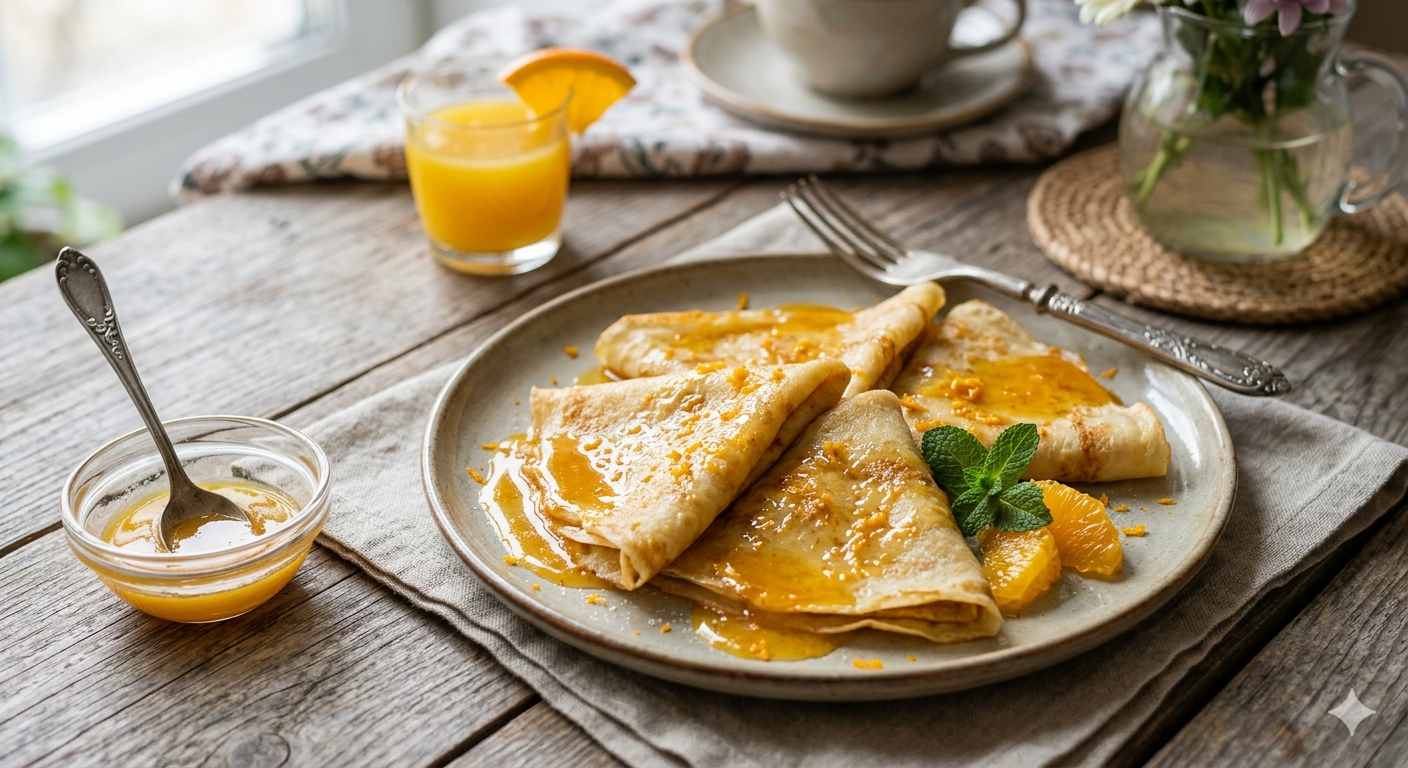Блинчики с апельсиновым соусом — рецепт тонких блинов с цитрусовой ноткой