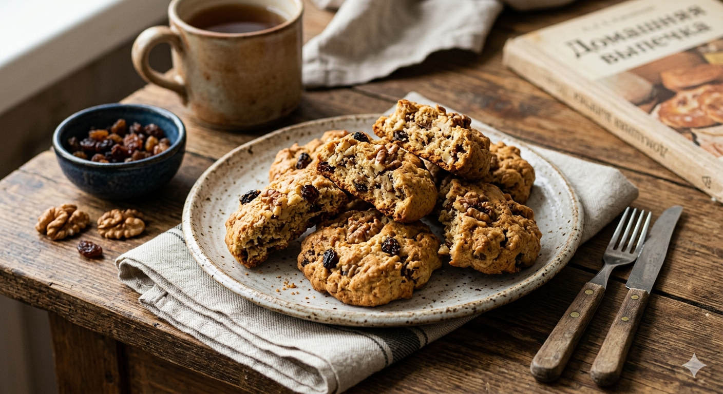 Печенье Мазурка с изюмом и орехами — рецепт из советских времён