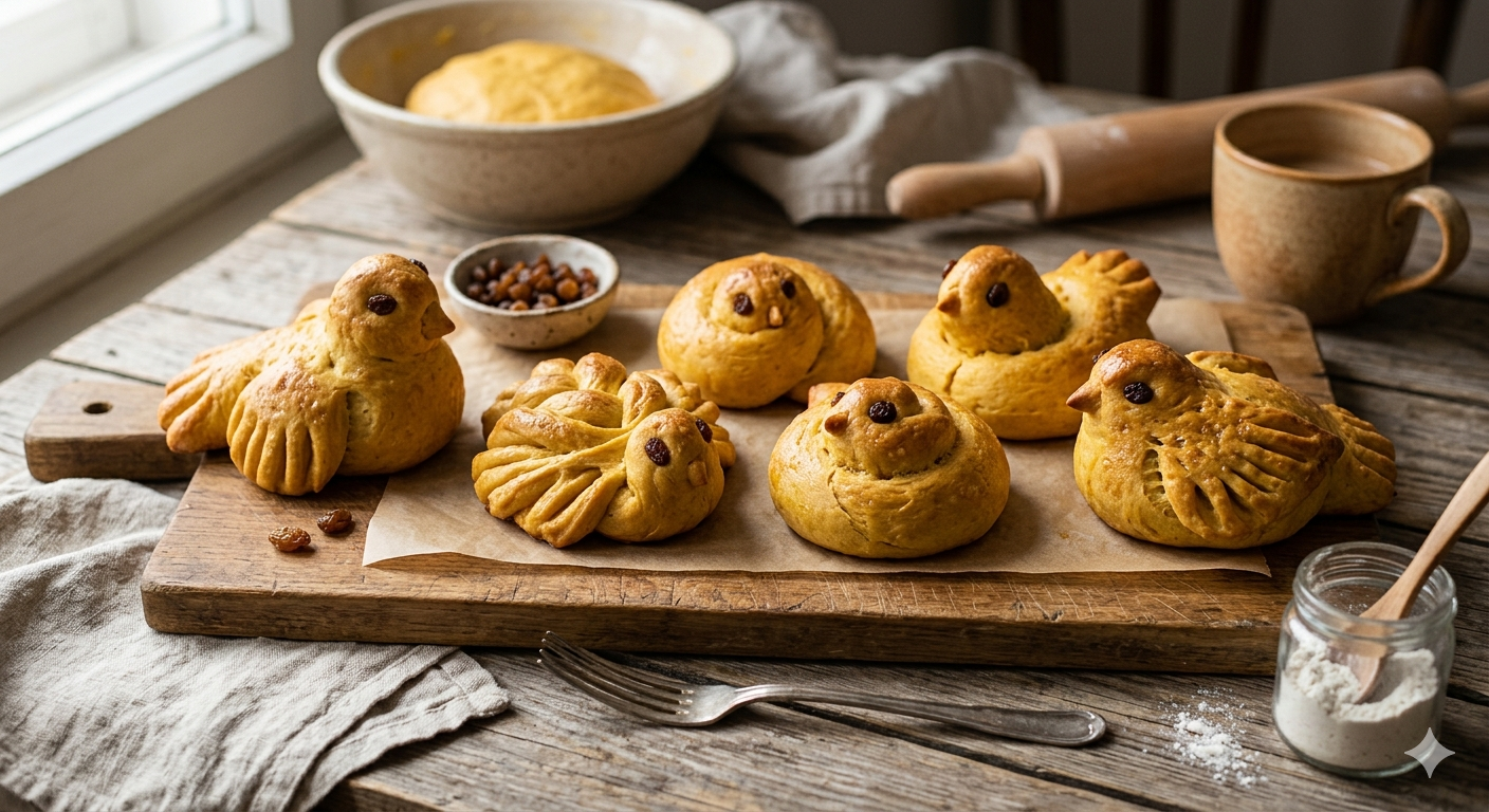 Жаворонки из постного теста: 5 способов слепить красивые булочки-птички